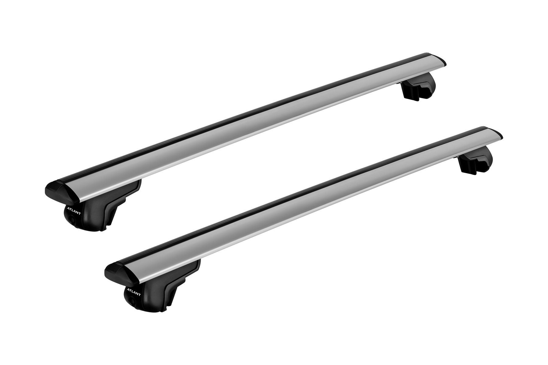 Багажник ATLANT для AUDI A4 Allroad (2009-2016-н.в.), BMW X5 (2006-2010-2010-2013). Крыловидная дуга. Серебристый.